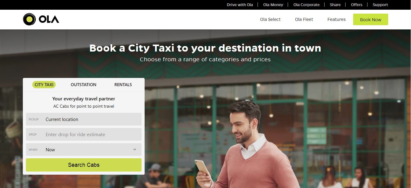 ola rideshare app