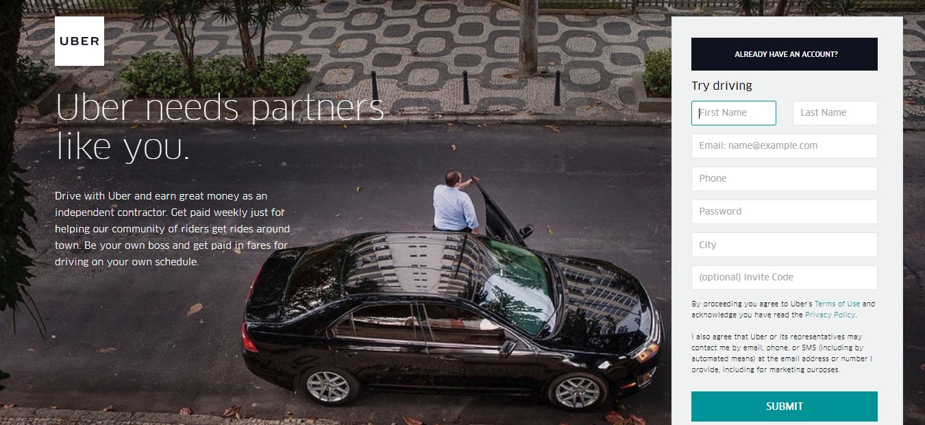 uber rideshare app