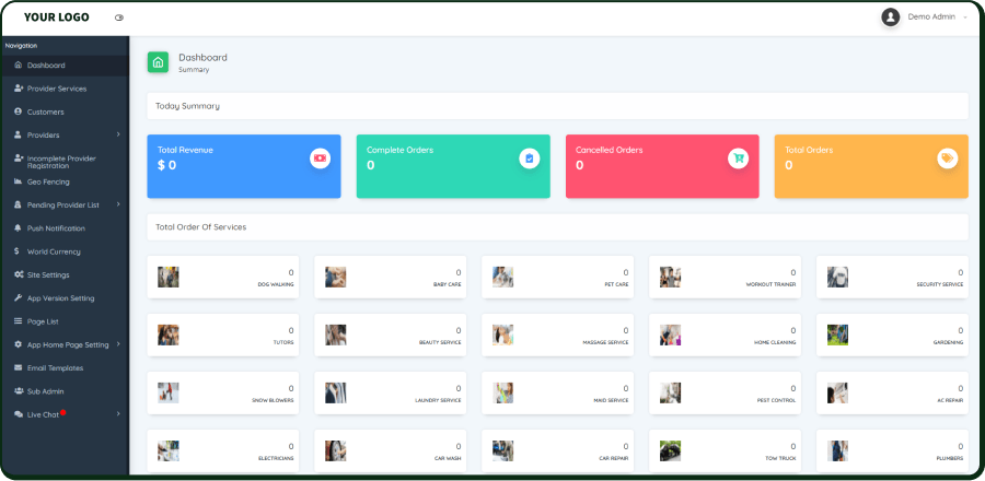 task rabbiyt clone app admin panel