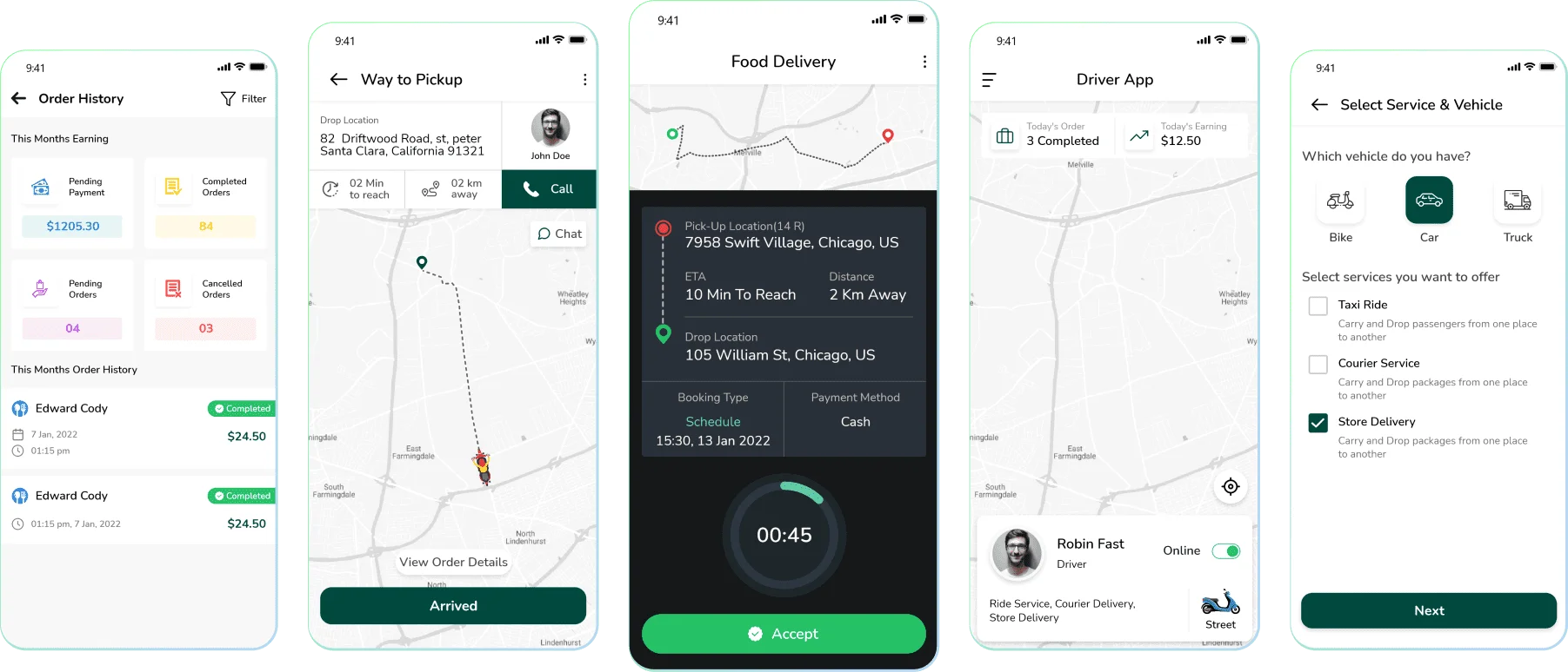 careem ui section driver ui