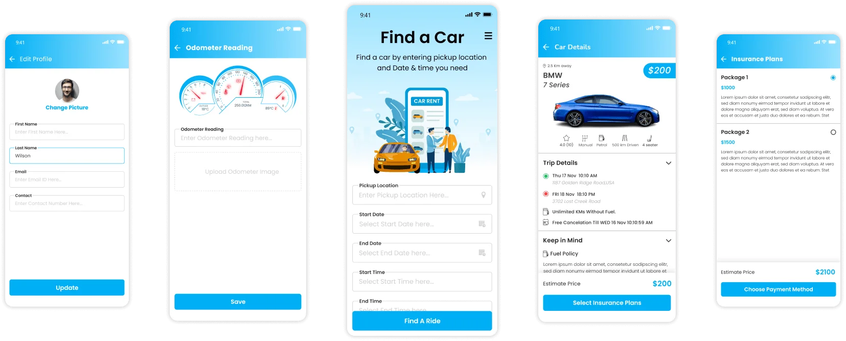 Customer app ui