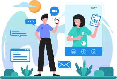 Doctor appointment booking call to action vector
