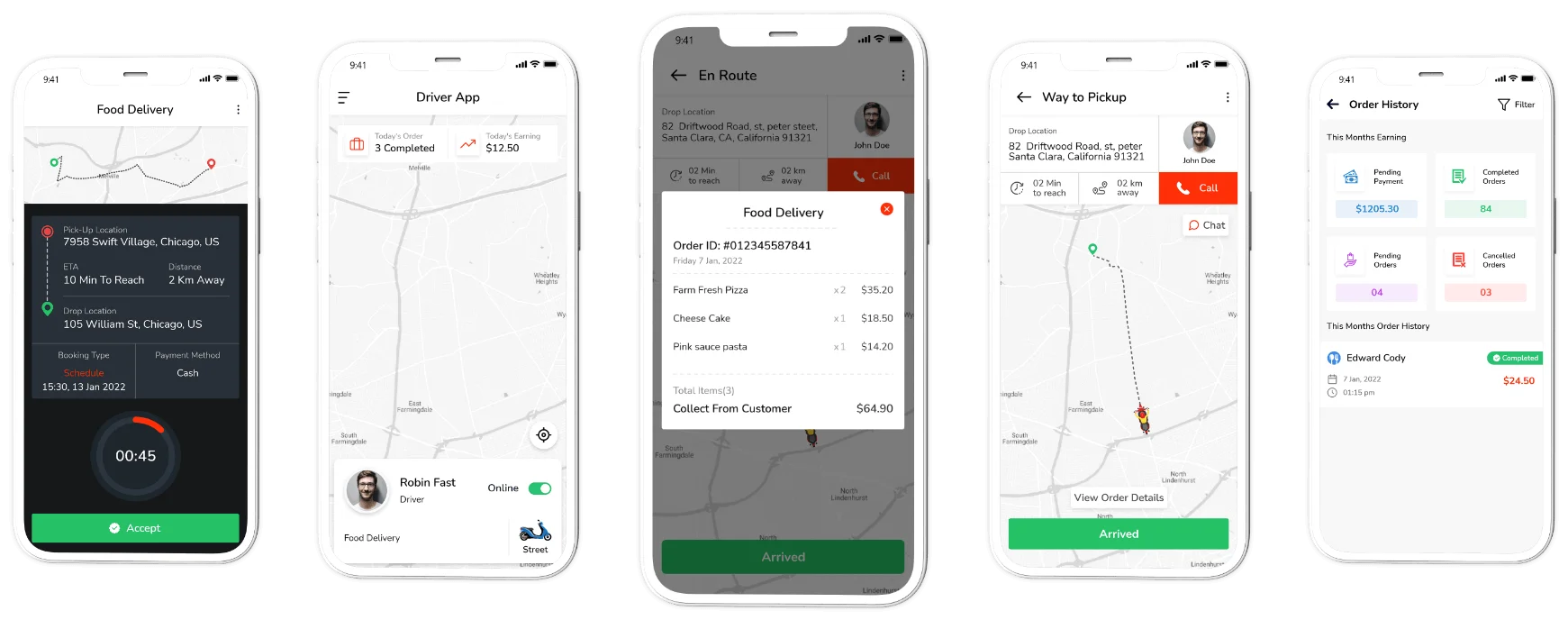 doordash ui section driver ui