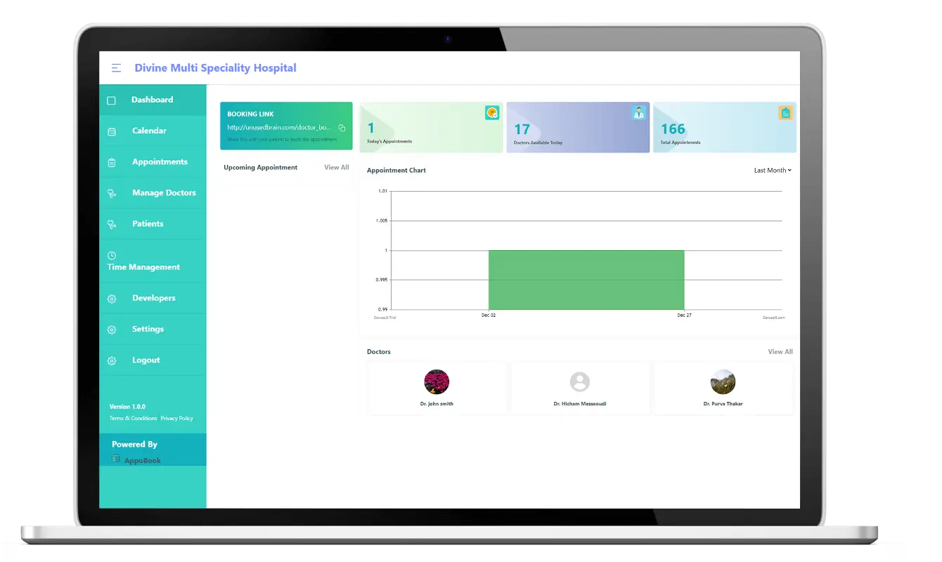 Doctor appointment booking admin panel