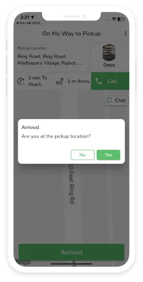 Driver Arrived
