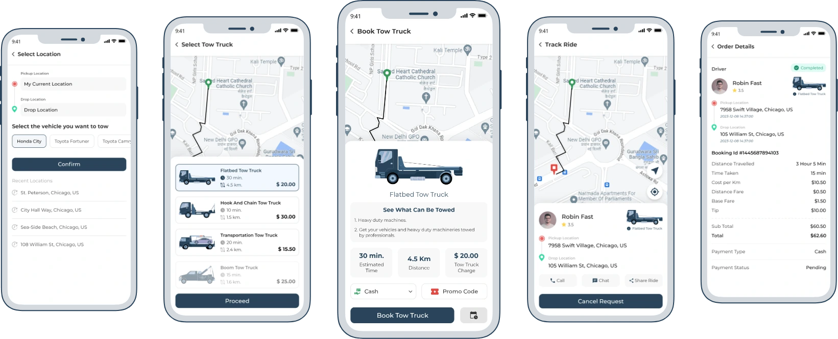fox tow truck user ui