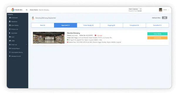 gojek clone store panel