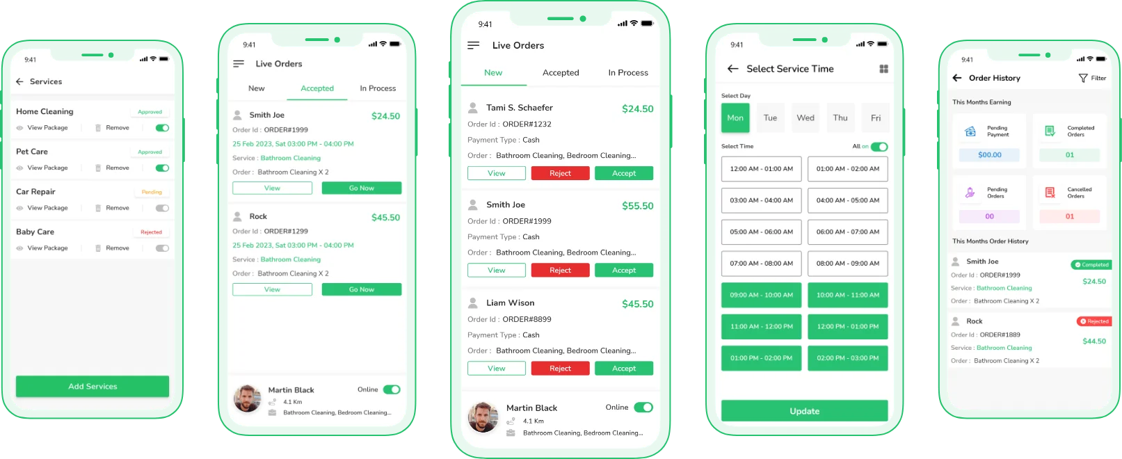 handyman ui section provider app ui
