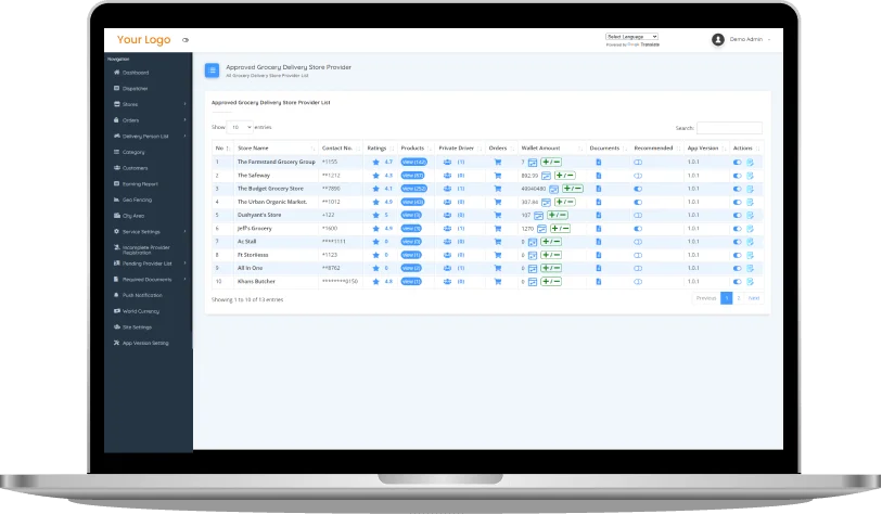 instamart lite Admin panel