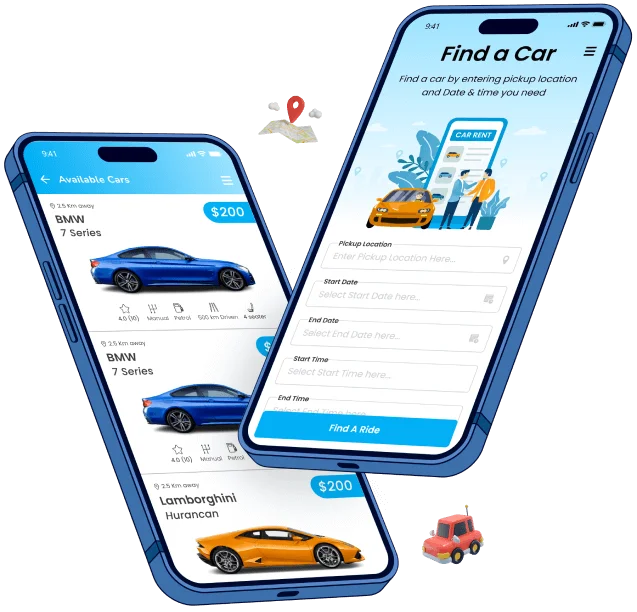 car rental main slider mockup