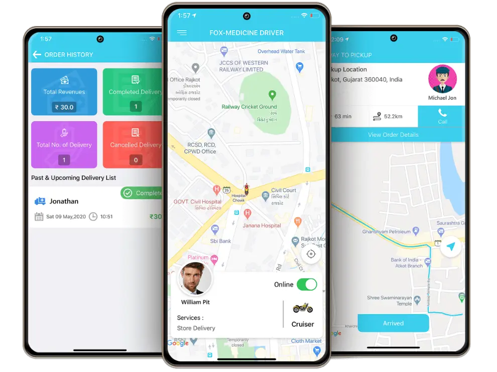 Online Medicine Delivery Driver UI