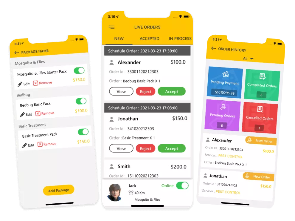pest control provider ui