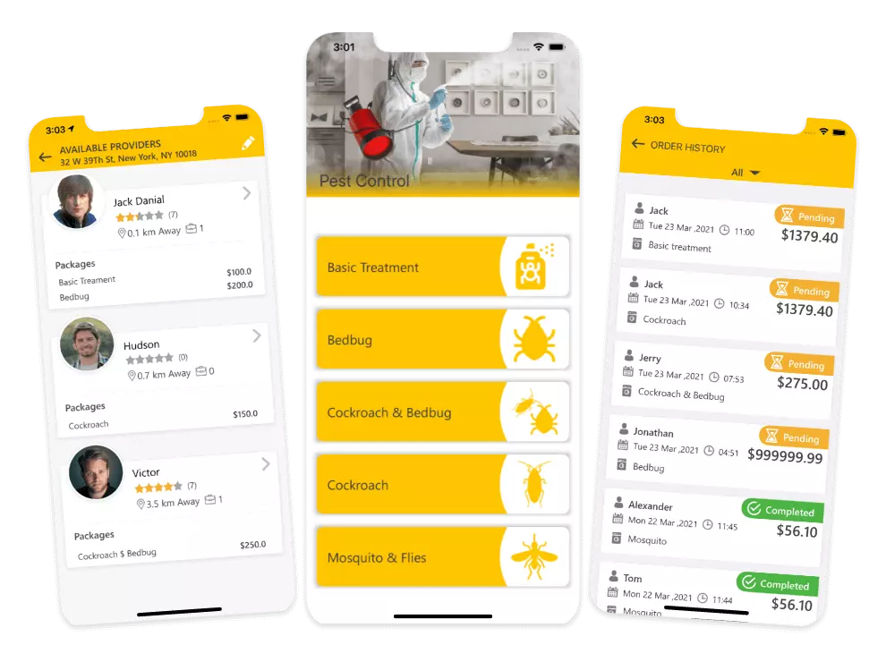 pest control user ui