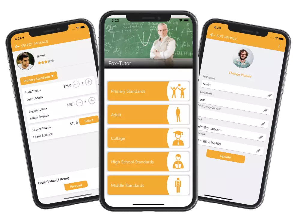 tutor user mockup