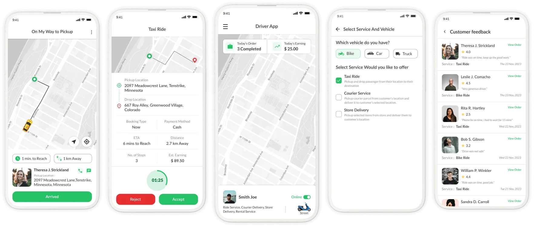 ui section driver app images
