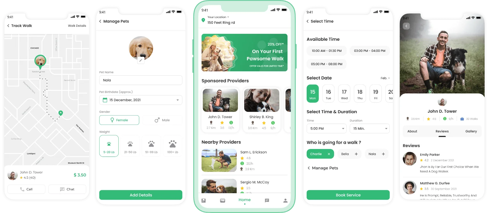Dog Walking App UI